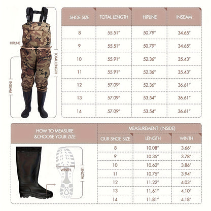 Fishing Waders with Boots for Men & Women – 3-Ply Nylon Lightweight Breathable Wading Pants with PVC Lining, Anti-Slip Sole & Pockets