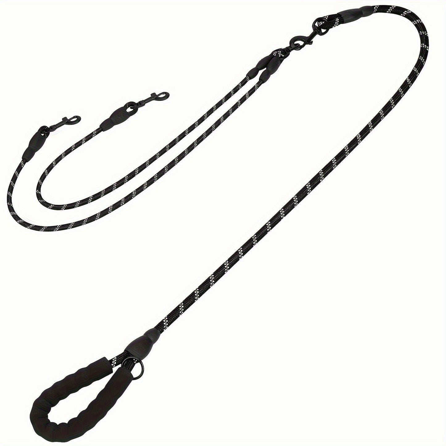 Dual Dog Walking Leash with Padded Handle, Two 30-Inch Branches and Six Reflective Color Options