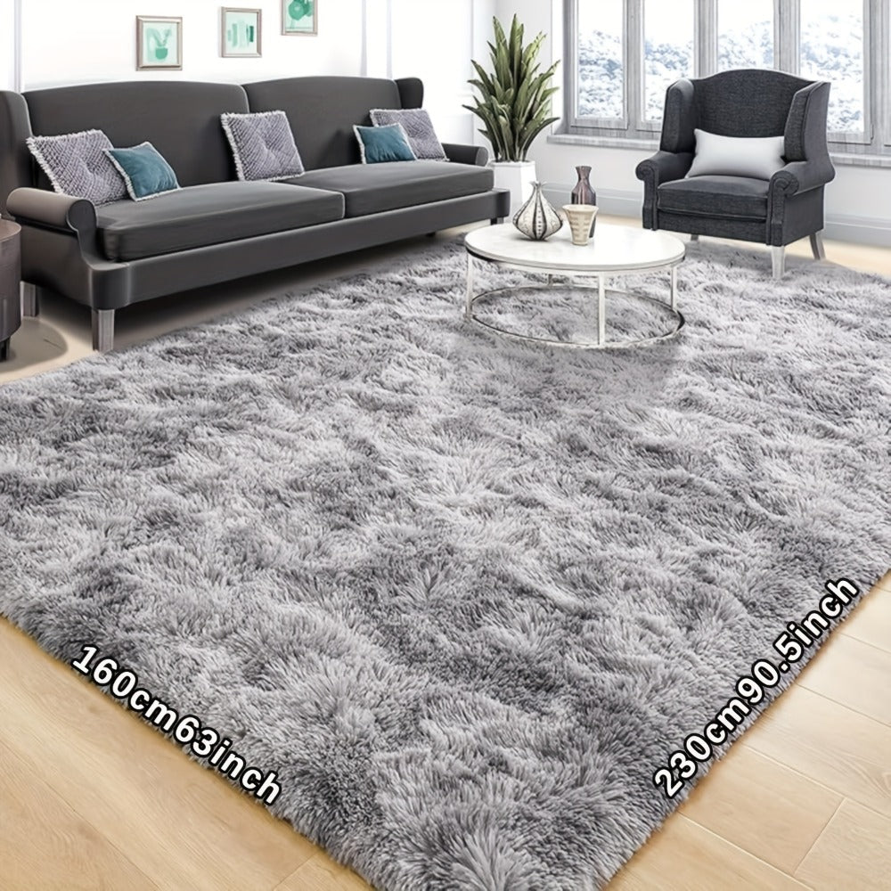 Tie Dye Plush Area Rug – Ultra Soft Thick Fluffy Durable Carpet for Living Room & Bedroom | Easy Care Portable Sofa & Coffee Table Floor Mat