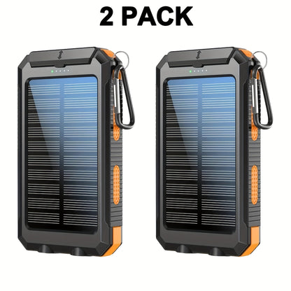 2-Pack Solar Power Bank 20000mAh 40000mAh Portable Dual USB Fast Charging with Built-In for an Everyday Personal Care Routine
