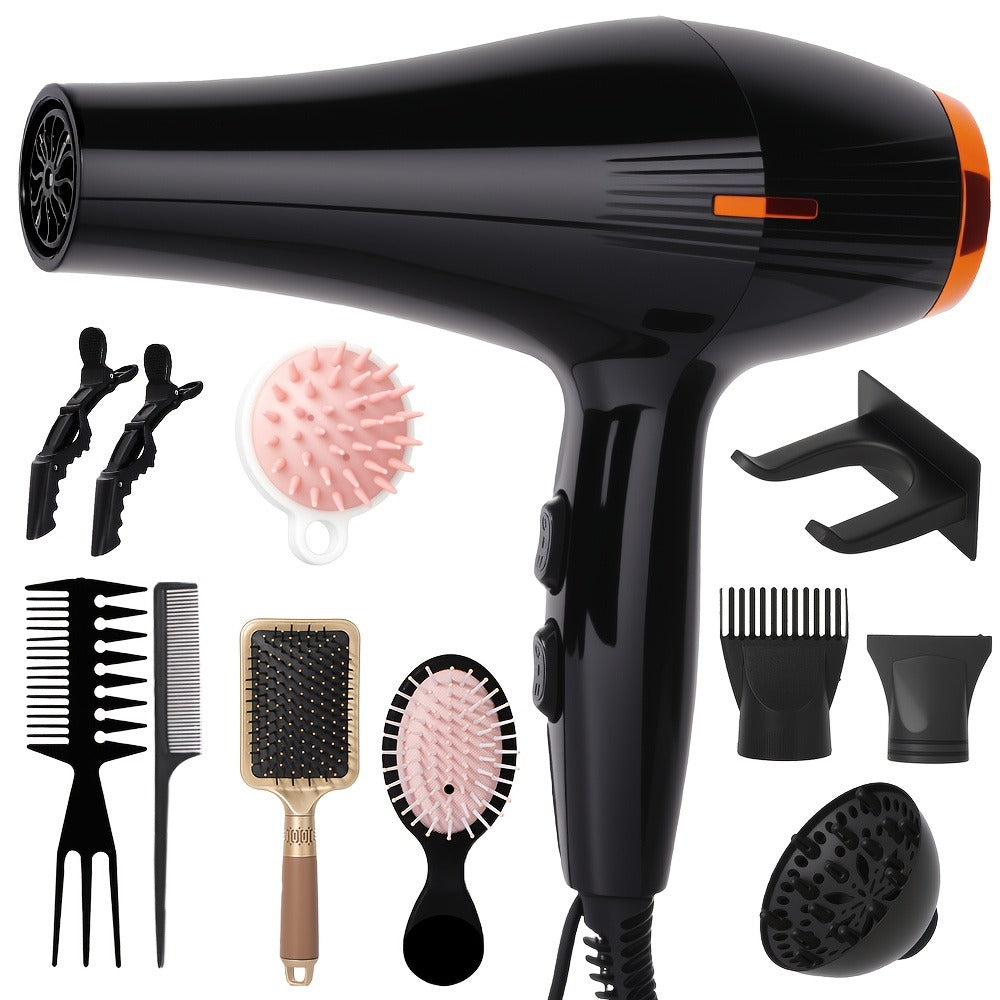 Handheld Hair Dryer with Six Color and Accessory-Package Selections, Rear Intake and Inline Plug Control