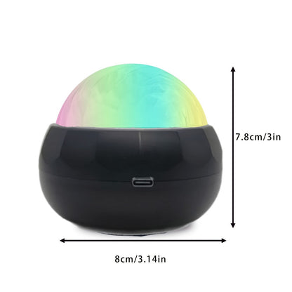 Aurora Magic Ball Light USB Plug-In with Remote, Color Rotating Aurora Borealis Effect Night Light for Bedroom