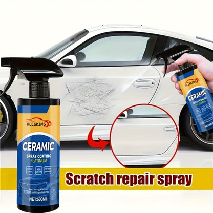 Ceramic Coating Spray for Cars – 3-in-1 Nano Polish, Scratch-Resistant Glossy Protective Layer, Compatible with All Paint Types