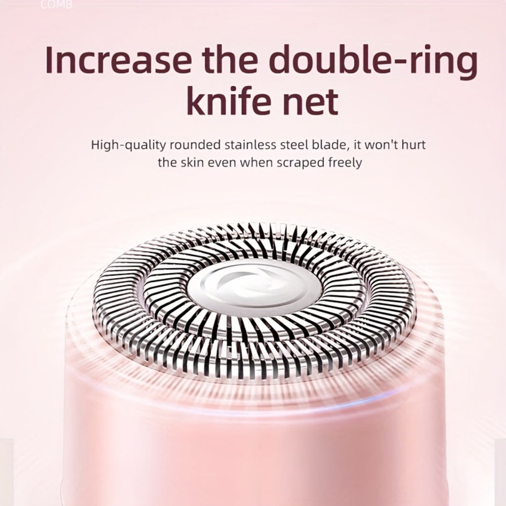 Electric Epilator for Women Double Head USB Rechargeable Hair Removal Shaver Bikini Trimmer Body Private Area Grooming Device