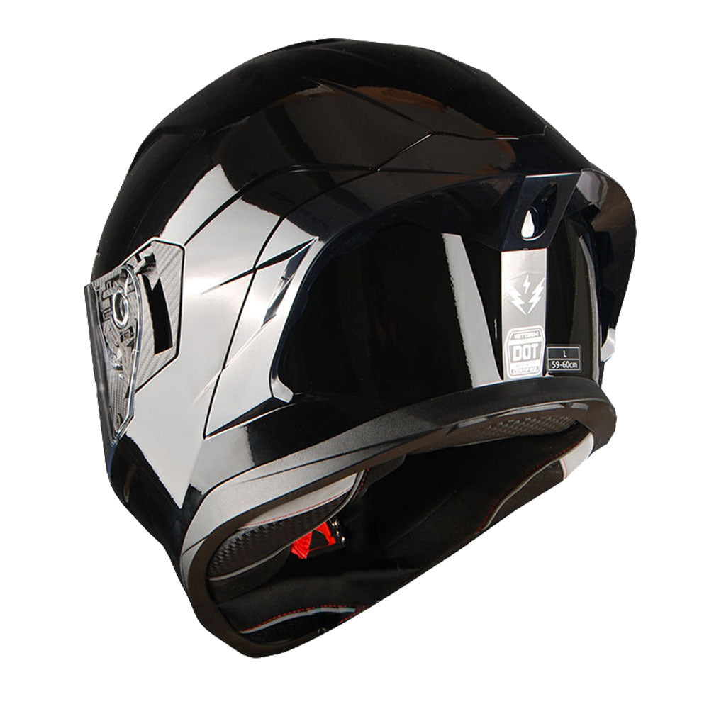 Motorcycle Helmet Full-Face Dual-Visor Shell with Clear Outer Shield, Smoked Inner Visor, Nine Colors and S-XL Sizes