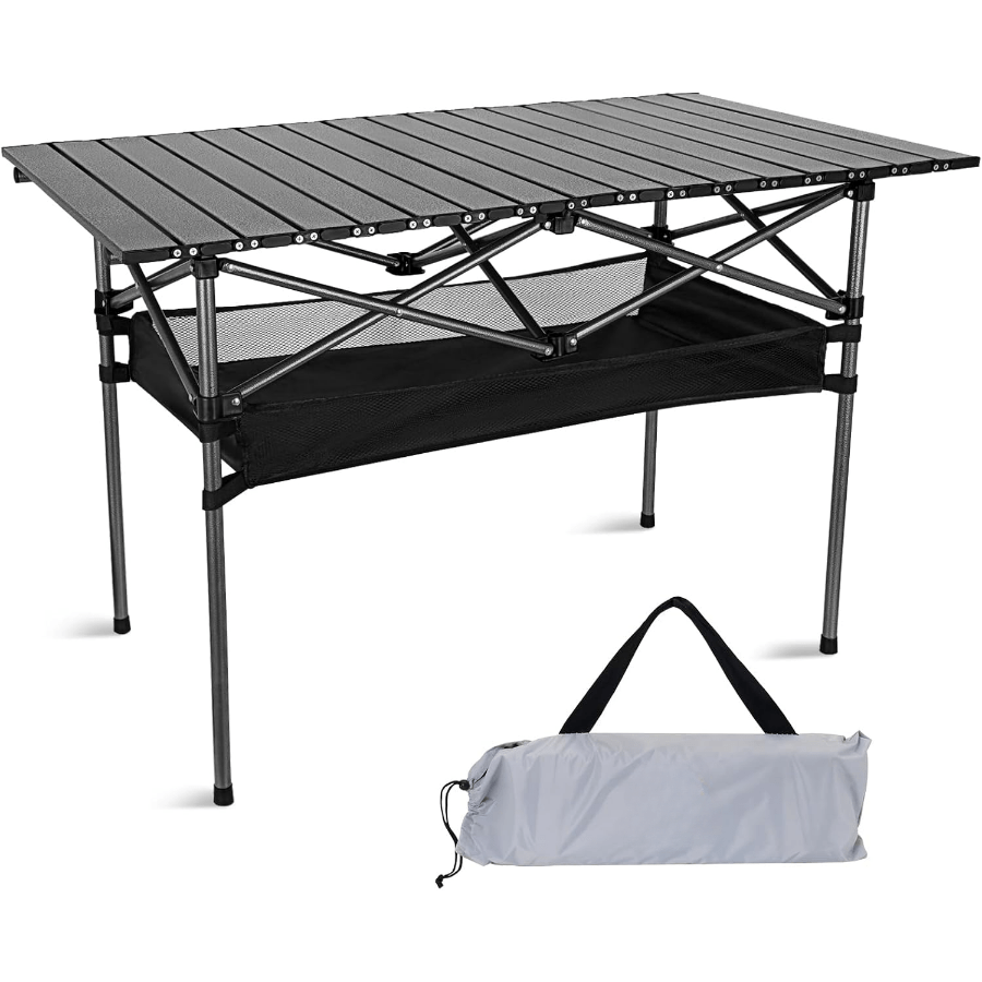 Lightweight Collapsible Camping Table with Carry Bag – Portable Folding Outdoor Table, Sturdy Aluminum Legs & Large Flat Surface for Picnic