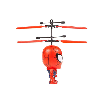 Marvel Spider-Man Flying Figure IR Helicopter Toy 3.5 Inch, Remote Control Infrared Superhero Copter for Kids Boys