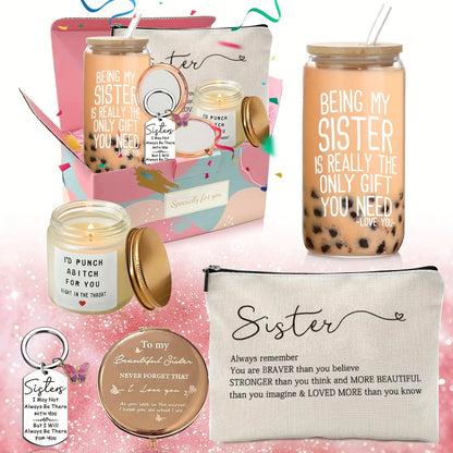 Sister Gifts from Sister, Best Sister Ever Gift Set, Thoughtful Birthday Gifts for Little Sister