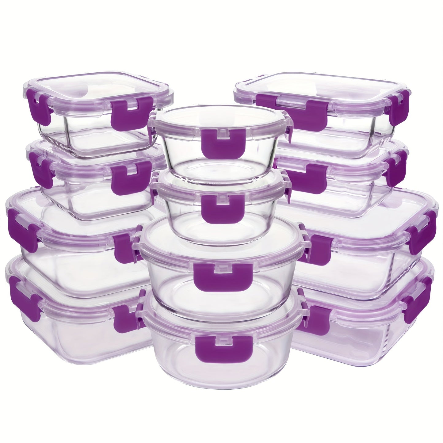 Glass Food Storage Containers with Airtight Lids – Borosilicate Glass Meal Prep Containers Set, Microwave Dishwasher Freezer Safe