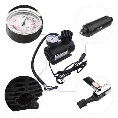 12V Car Tire Inflator Pump 300PSI, Portable Air Compressor for Car Truck Motorcycle Bike Tires, No Battery Needed