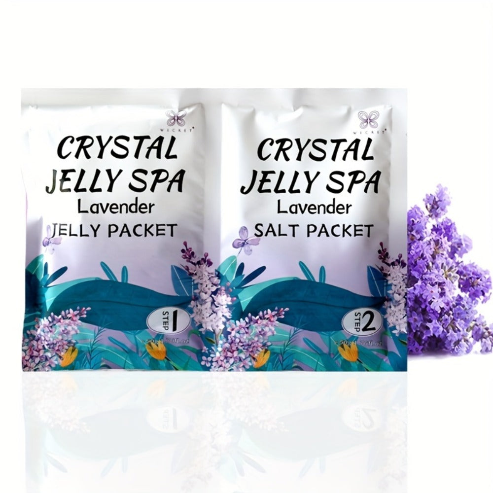 Foot Soak for Dry Cracked Feet Jelly Spa Bubble Bath Salt – Moisturizing Exfoliating Foot Care Treatment, Honey Lavender Lemon & Rose