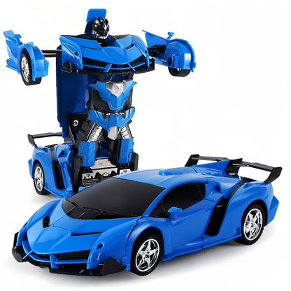Transforming RC Robot Car for Kids 2.4GHz, One-Button Deformation Stunt Car 360 Drift LED Lights
