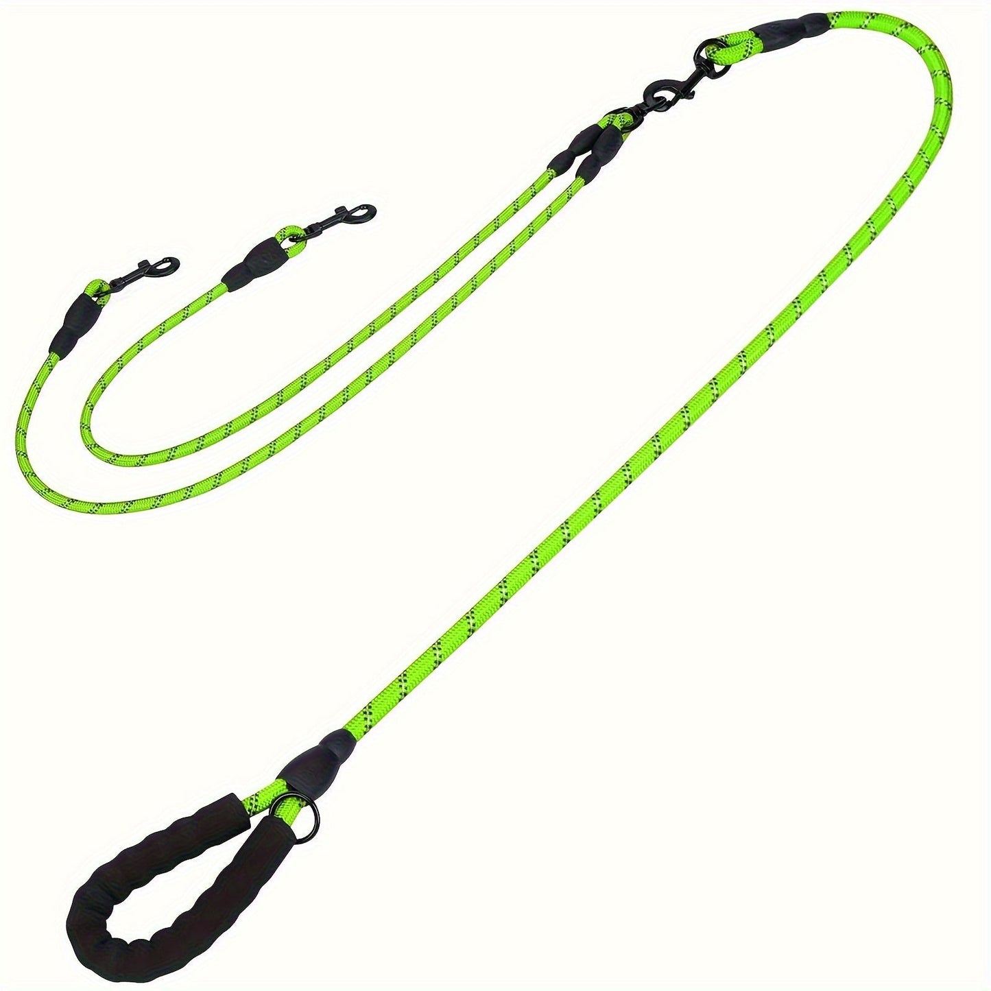 Dual Dog Walking Leash with Padded Handle, Two 30-Inch Branches and Six Reflective Color Options