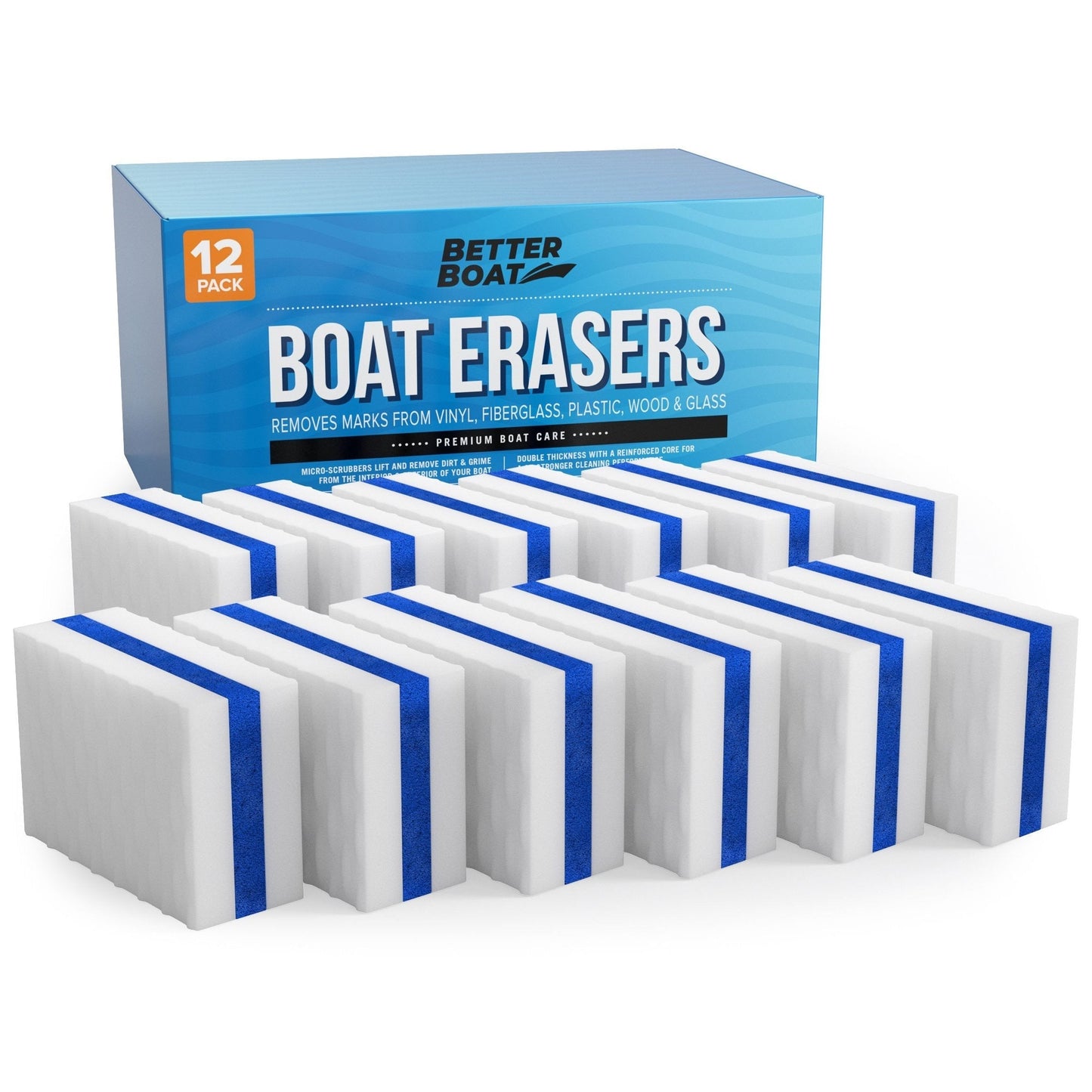 Boat Eraser Cleaning Sponge – No Bleach Magic Scrubber for Deck, Hull, Vinyl & Fiberglass – Removes Scuffs, Dirt & Grease on Pontoon