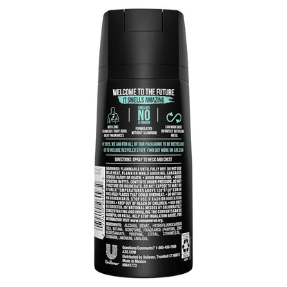 AXE Apollo Body Spray Deodorant Men Aluminum Free Long-Lasting Odor Protection Sage Cedarwood Scent 4oz 3 Count Pack Fresh Masculine