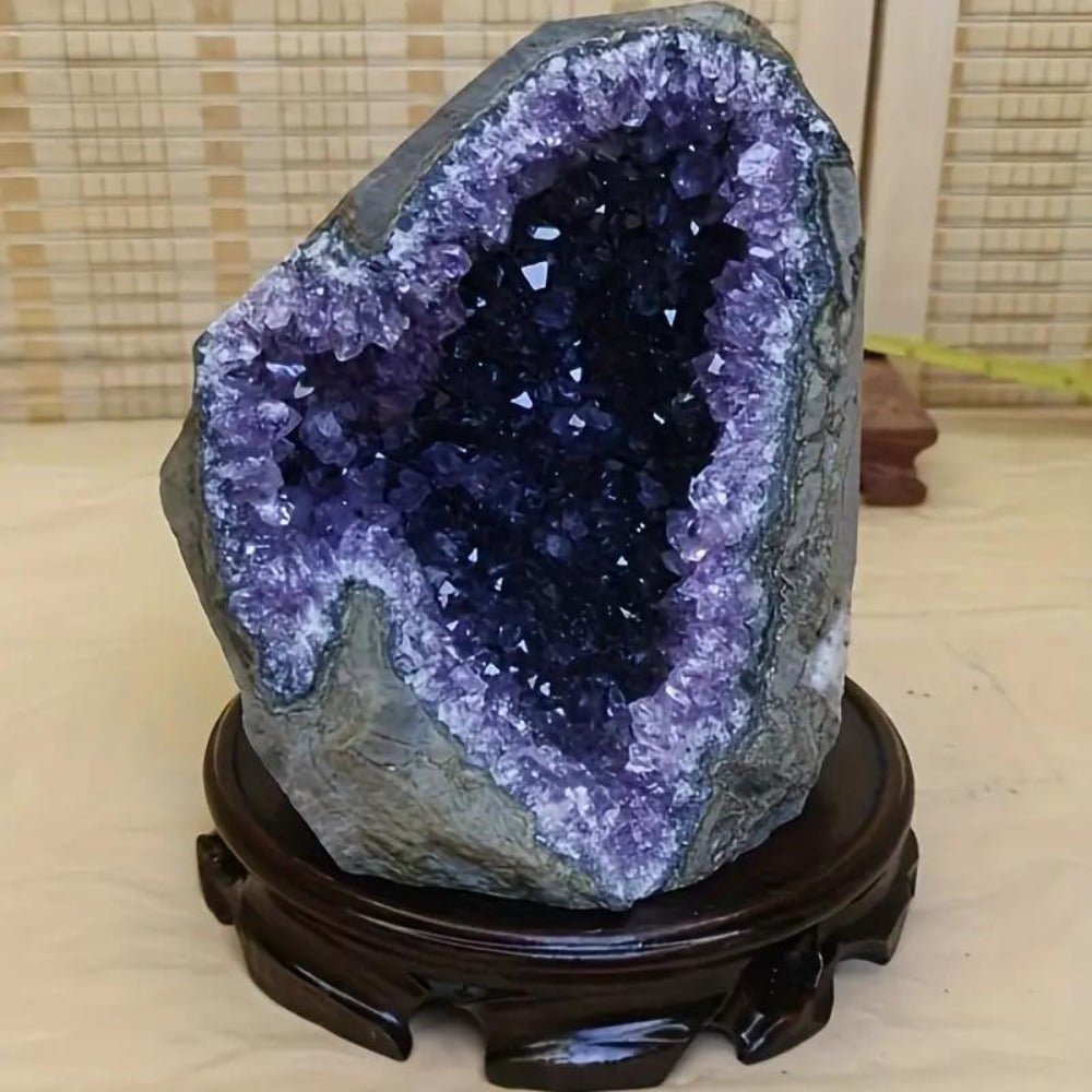 Amethyst Crystal Cave Cluster Natural Uruguayan Polished Edges Geode Home Office Decor Meditation Healing Crystal Birthday Holiday Hanukkah