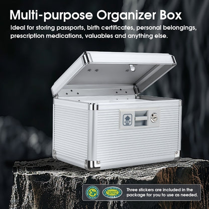Aluminum Alloy Lockable Medicine Box – Double Layer Large Capacity Storage Box with Key Lock, Handle & Tray for Medicines