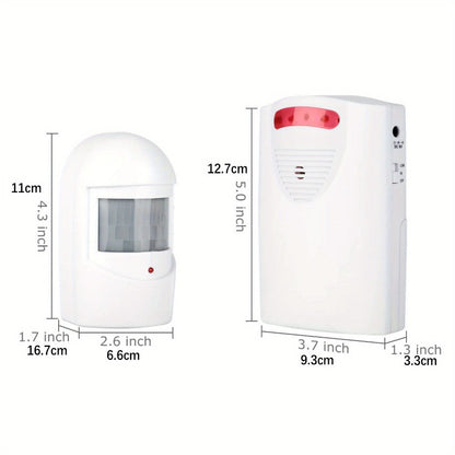 Wireless Driveway Alarm Motion Sensor, Infrared PIR Security Alert System 328ft Range 110dB Chime