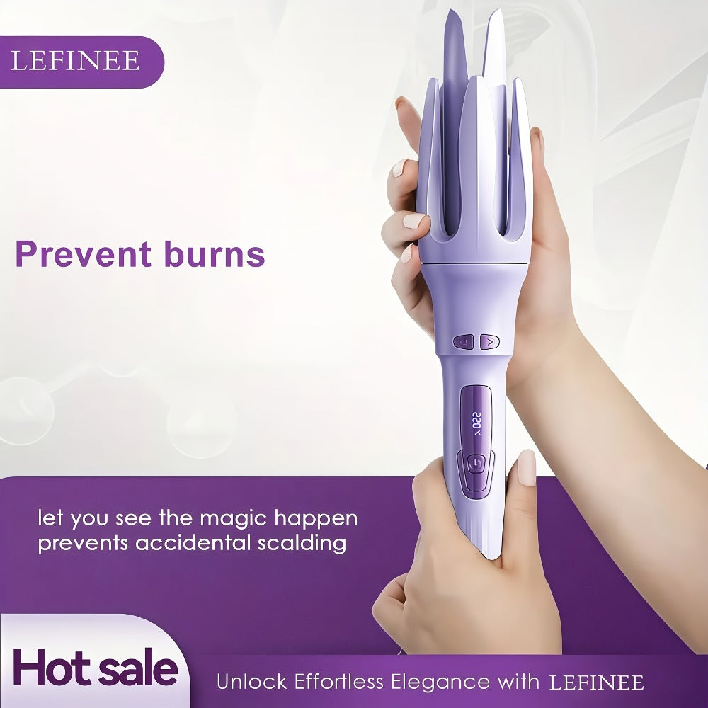 Automatic Rotating Curling Iron 4 Temperature Settings 40M Negative Ion Ceramic Barrel, for Home, Travel and Salon Hair Styling