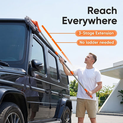 Car Wash Mop with Three-Stage Extension Handle, Rotating Microfiber Head and Replacement Head Option