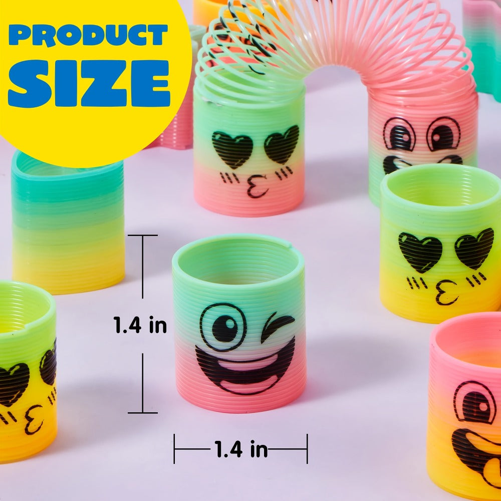 Rainbow Mini Spring Coil Party Favors 60pcs Bulk, Fidget Stress Toys for Kids, Goodie Bag Stuffers