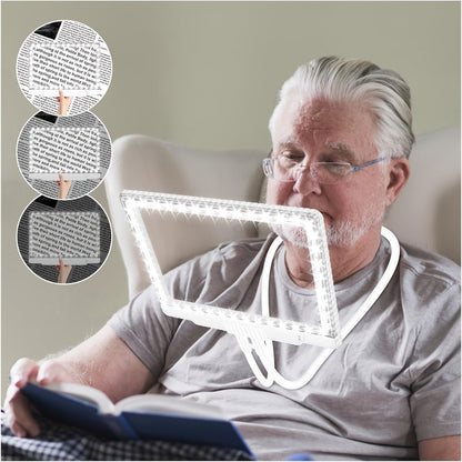 Hands-Free Magnifier with Light, 43 LED Full Page Lighted Magnifier for Reading, Flexible Gooseneck Stand