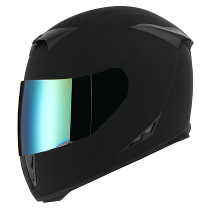 Motorcycle Helmet Full-Face Shell with Tinted and Spare Clear Shields, Quick-Release Buckle, Nine Styles and S-XL Sizes