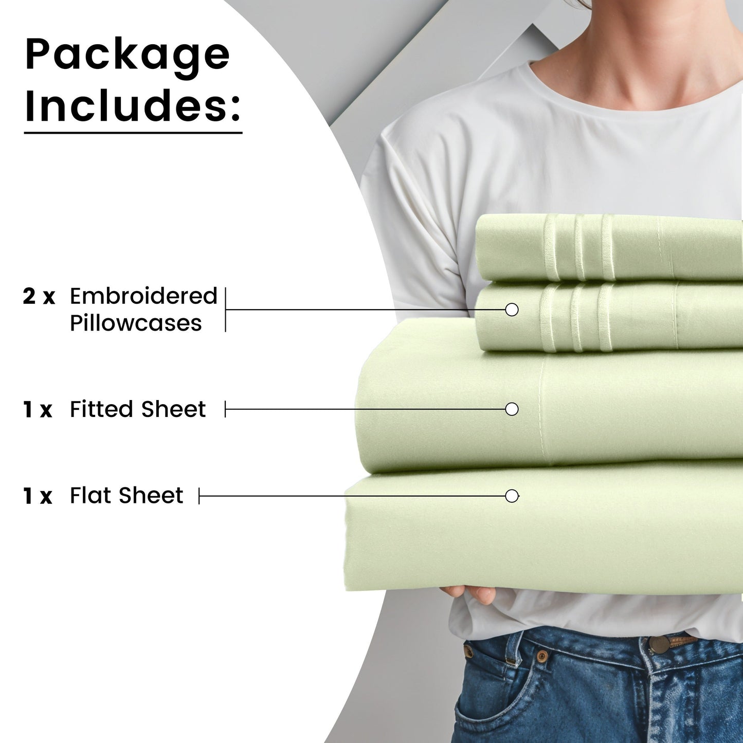 Fitted Sheet Set 6-Piece Brushed Polyester Deep Pocket Bed Sheets 20 Colors Hotel Luxury Bedding with Embroidered Pillowcases