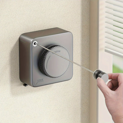Retractable Clothesline Wall Mounted Stainless Steel Non-Sagging Indoor Outdoor Laundry Drying Line 15.1 Ft