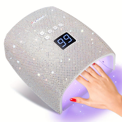 Rechargeable UV LED Nail Lamp with 33 Light Beads, Four-Button Display and Three Style Options