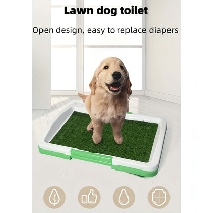 Artificial Grass Dog Potty Training Mat with Tray – Non-Slip Splash-Proof Indoor Puppy Toilet, Odor-Free 3-Layer Design