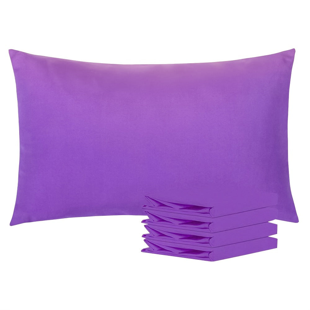 Pillowcases 4 Pack Queen 20x30 – Brushed Microfiber Soft Wrinkle-Free Fade-Resistant Envelope Closure Solid Color 32 Colors