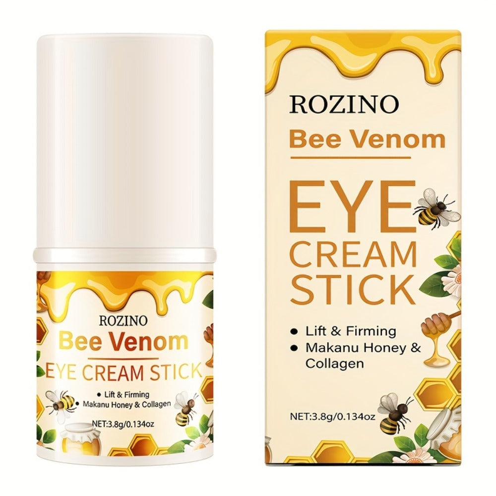 ROZINO Bee Venom and Honey Eye Cream Stick, 3.8g in a Compact White Twist-Up Cosmetic Tube
