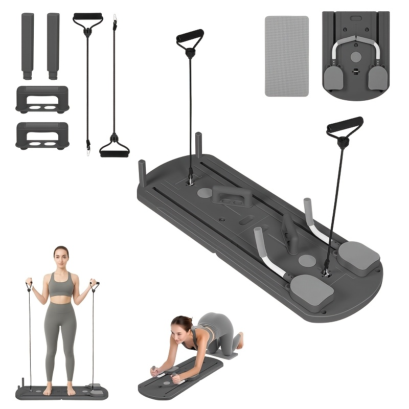 Home Pilates Training Board 8-in-1 – 350LB Capacity, PP Anti-Distortion, Foldable with Resistance Bands & Non-Slip Feet for Shoulders