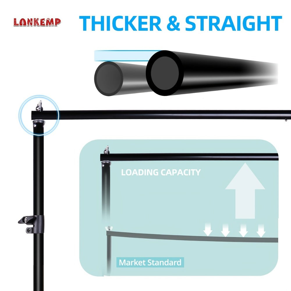 Telescoping Photography Backdrop Stand with LM-2020 and LM-2630c Size Options for 79 x 79 or 118 x 102-Inch Frames