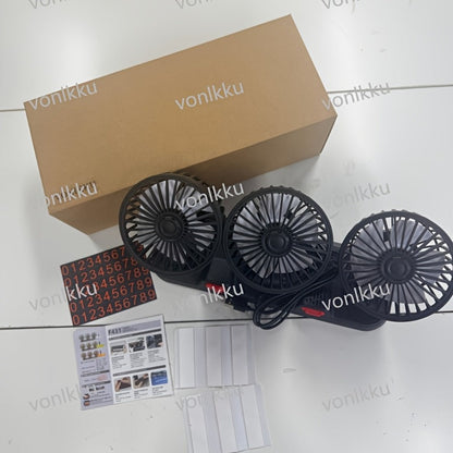 USB 3-Head Desk Fan Quiet Operation Adjustable Speed Powerful Efficient Cooling for Home for Home, Office and Desktop Air Circulation