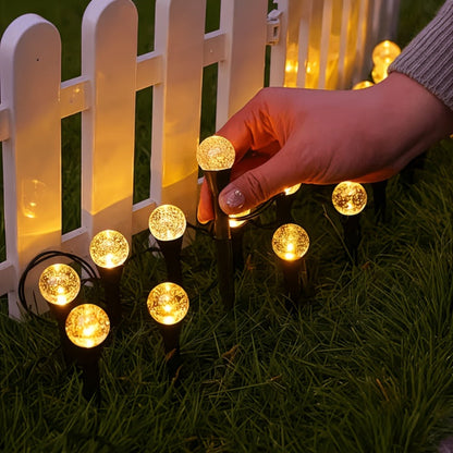 Solar Garden Light Crystal Bubble Ground Stakes 30-Pack with 8 Modes and Two Color Options