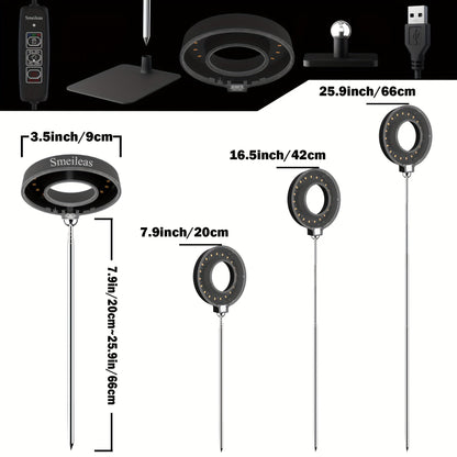 Magnetic Grow Light with 360° Adjustable Head – Full Spectrum Plant Growth Lamp with Auto Timer, 4-Level Dimmer & Adjustable Height