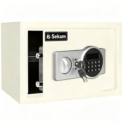 Fireproof Home Safe Box with Digital Keypad and Key Lock Steel Security Safe for Money for Entryways, Bedrooms and Living Spaces
