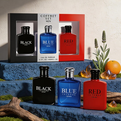 Cologne Gift Set for Men 3 Piece EDT Spray Absinthe Lemon Sage Eau de Toilette Mini 1oz for Bath Time, Home Spa and Personal Care