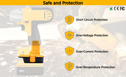 DM18D Battery Adapter for DeWalt 18V XRP NiCad NiMh Cordless Tools Compatible with DeWalt 20V for Entryways, Bedrooms and Living Spaces