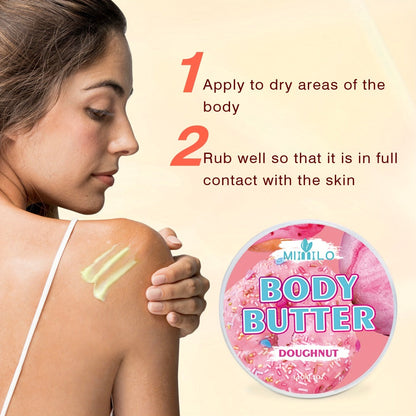 Fruity Body Glaze Set 8 Scents 100g×2 – Pineapple Coconut Strawberry Coffee Peach Doughnut Birthday Cake Non-Greasy All-Day Moisturizing