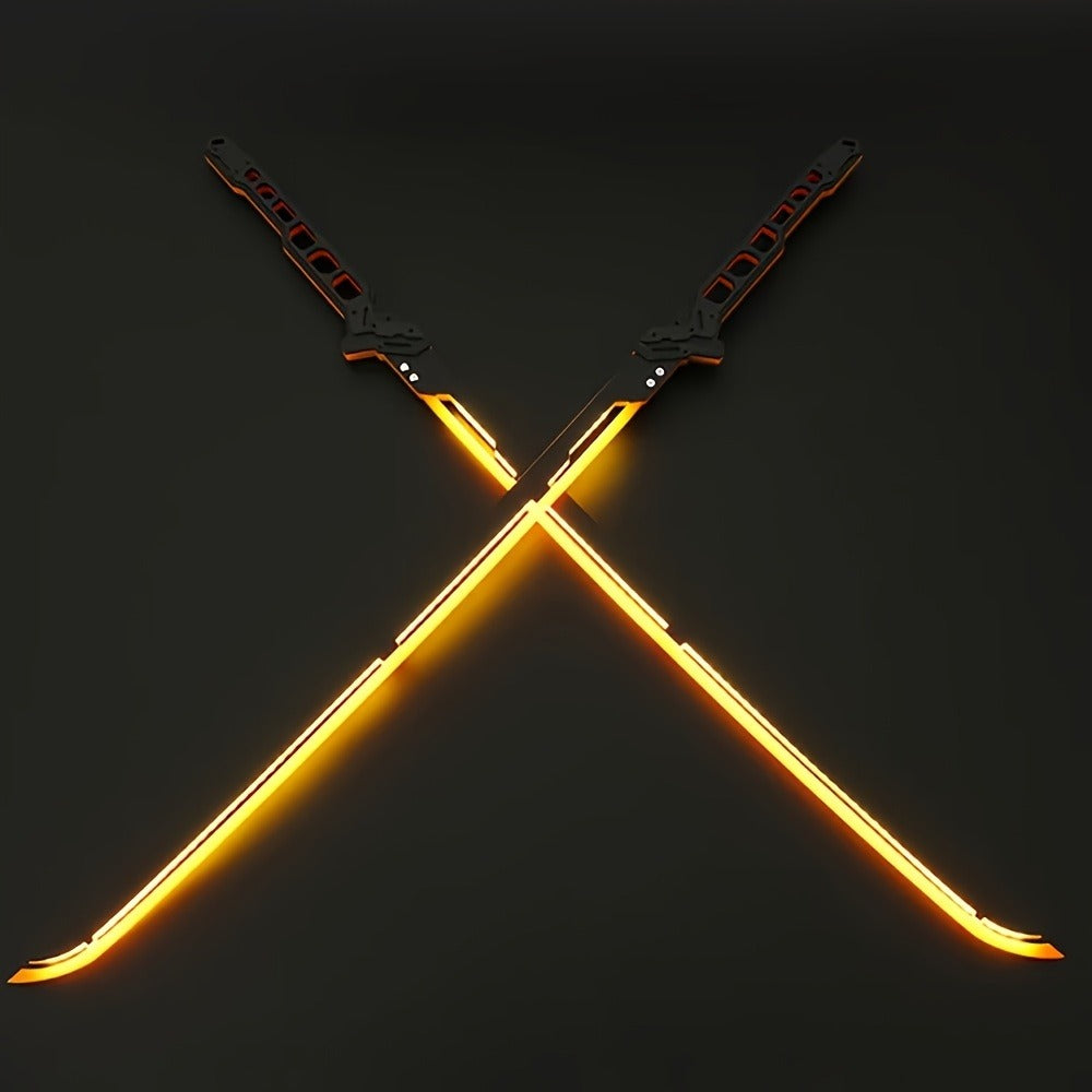 LED Samurai Sword Cyberpunk Glowing Katana 80cm, Acrylic Light-Up Blade for Halloween Costume Party Cosplay Sci-Fi Anime Props