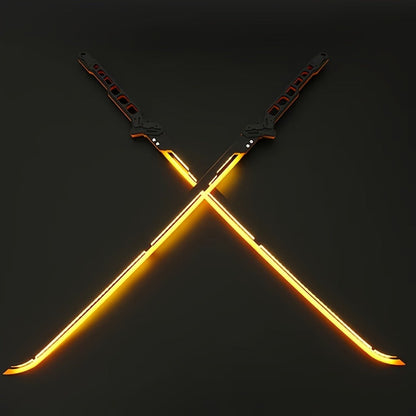 LED Samurai Sword Cyberpunk Glowing Katana 80cm, Acrylic Light-Up Blade for Halloween Costume Party Cosplay Sci-Fi Anime Props
