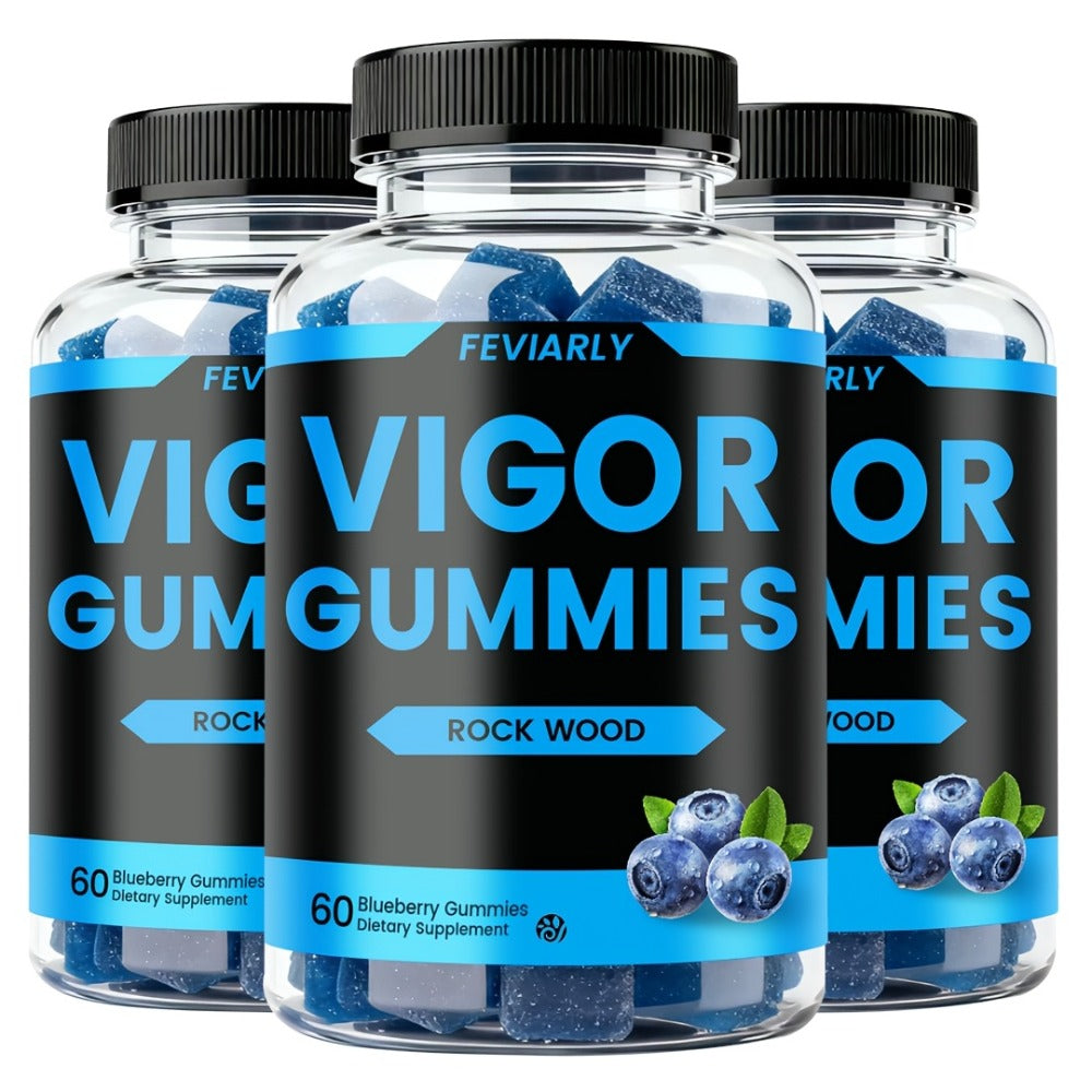 Men's Performance Gummies with Shilajit, Maca & Blueberry, Male Drive, Strength & Stamina Supplement