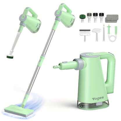 Steam Mop with Detachable Handheld Steam Cleaner 10-in-1 Multi-Purpose Attachments - 2 Pads, Carpet Cleaner for Home
