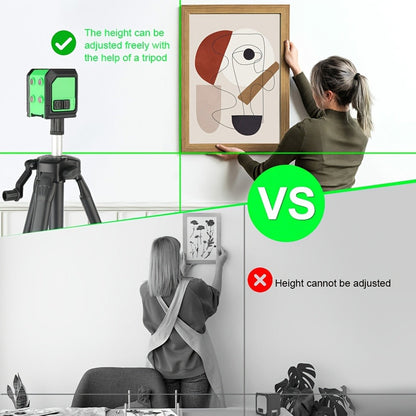 Green-and-Black Cross-Line Laser Level in Two Kits with Optional Black Tripod Checkout Pictured