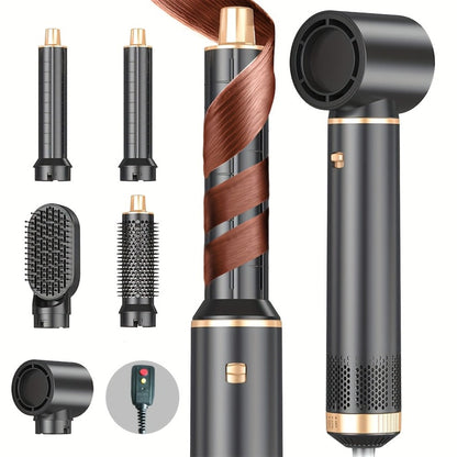 5-in-1 Hot Air Brush Negative Ion Hair Styler Blow Dryer Curler Straightener Volumizer, for Home, Travel and Salon Hair Styling
