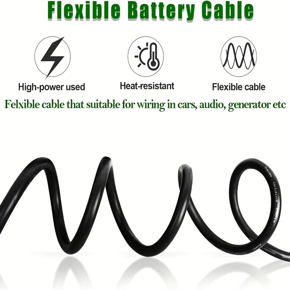 8 AWG OFC Copper Wire Cable Red & Black Set 8 Gauge Welding Cable for Automotive Battery Marine Generator Solar Wiring – 3FT or 10FT Options
