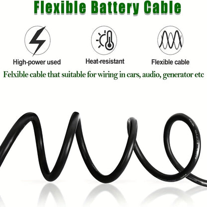 8 AWG OFC Copper Wire Cable Red & Black Set 8 Gauge Welding Cable for Automotive Battery Marine Generator Solar Wiring – 3FT or 10FT Options